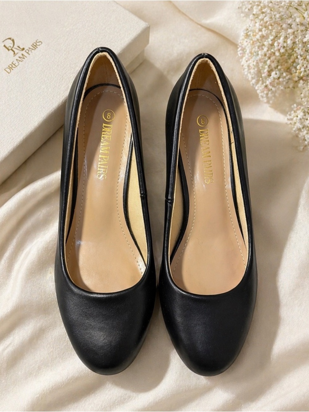 Dream Pairs Black Rounded-Toe Women's Heels